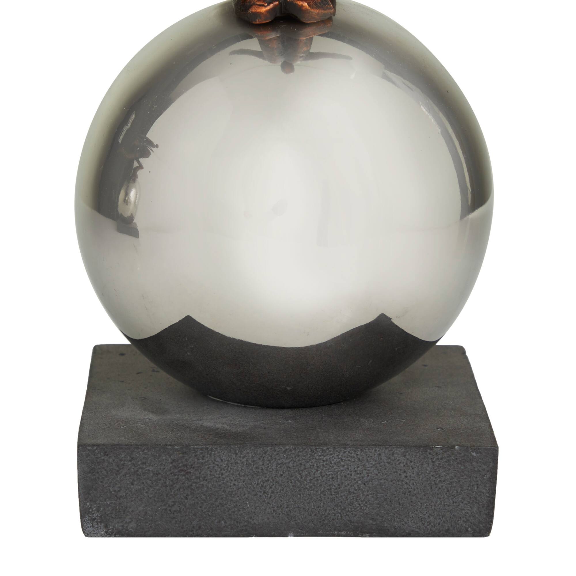 Bronze People Sculpture with Silver Ball Stand Set